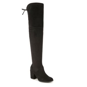 New. Over the knee Unisa. Faux Stretch black suede